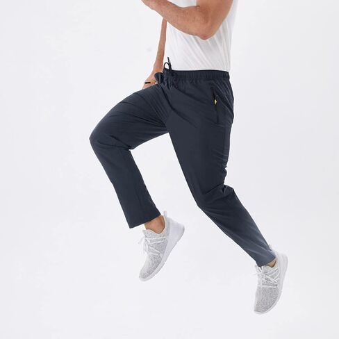Rapoo Men's Lightweight Pants with Zipper Pockets Quick Dry Workout Athletic Travel Pants in Kuwait