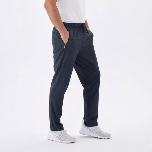Rapoo Men's Lightweight Pants with Zipper Pockets Quick Dry Workout Athletic Travel Pants in Kuwait
