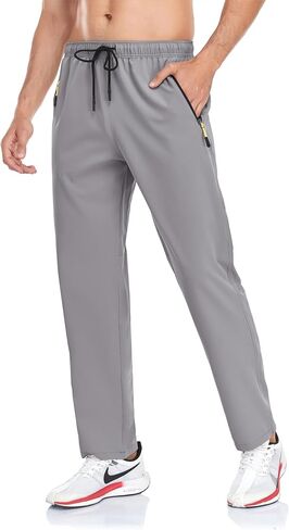 Rapoo Men's Lightweight Pants with Zipper Pockets Quick Dry Workout Athletic Travel Pants in Kuwait