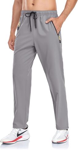 Rapoo Men's Lightweight Pants with Zipper Pockets Quick Dry Workout Athletic Travel Pants in Kuwait