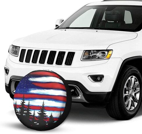 American Flag Spare Tire Cover Wheel Protectors Weatherproof Dust-Proof Wheel Covers Universal Fit for Jeep Wrangler Rv SUV Truck Travel Trailer and Many Vehicles 14"" 15"" 16"" 17"" in Saudi Arabia