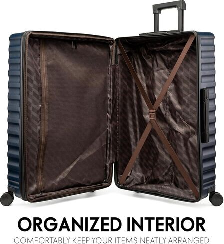 Elle Excursion 3 Piece Expandable Chic Spinner Luggage Set (Black, 3-Piece Set) in Saudi Arabia
