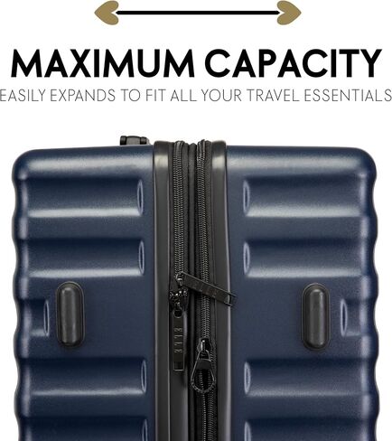 Elle Excursion 3 Piece Expandable Chic Spinner Luggage Set (Black, 3-Piece Set) in Saudi Arabia