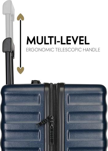 Elle Excursion 3 Piece Expandable Chic Spinner Luggage Set (Black, 3-Piece Set) in Saudi Arabia