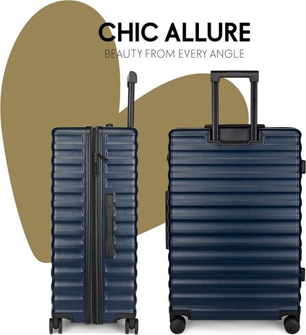 Elle Excursion 3 Piece Expandable Chic Spinner Luggage Set (Black, 3-Piece Set) in Saudi Arabia