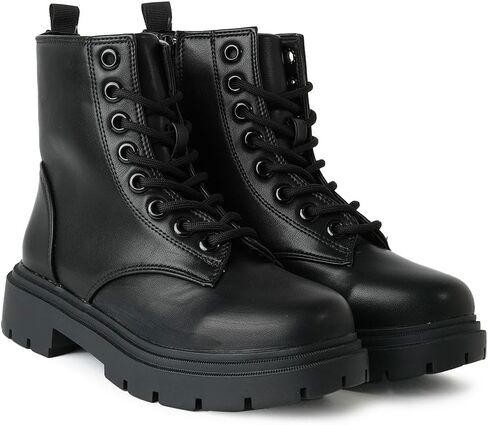 J. Adams Harley Combat Boot - Casual Outdoors Slip On Lace Up Ankle Bootie in Saudi Arabia