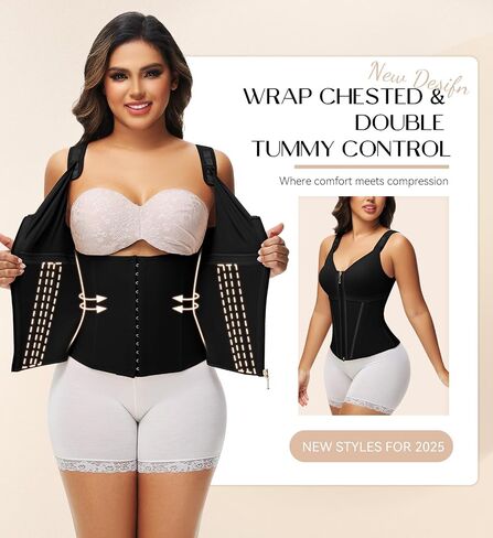 SHAPSHE Waist Trainer Corset for Women Tummy Control Sport Workout Body Shaper Vest for Women Postpartum Gym Zipper and Hooks in Saudi Arabia