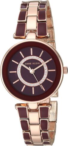 Anne Klein Women's AK/3286BKST Premium Crystal Accented Gold-Tone and Black Watch and Bracelet Set in Saudi Arabia