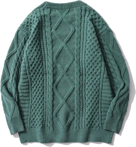 Aelfric Eden Cable Knit Sweater Men Oversized Rory Gilmore Crewneck Knitted Sweater Pullover 2024 Vintage Fall Sweaters Tops in Saudi Arabia