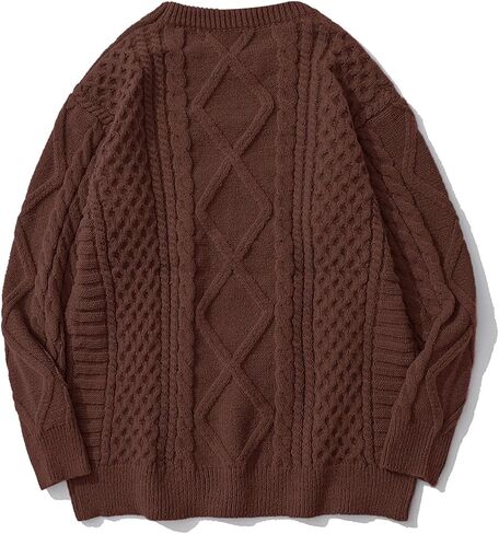 Aelfric Eden Cable Knit Sweater Men Oversized Rory Gilmore Crewneck Knitted Sweater Pullover 2024 Vintage Fall Sweaters Tops in Saudi Arabia