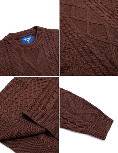 Aelfric Eden Cable Knit Sweater Men Oversized Rory Gilmore Crewneck Knitted Sweater Pullover 2024 Vintage Fall Sweaters Tops in Saudi Arabia