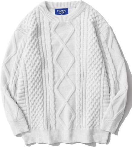 Aelfric Eden Cable Knit Sweater Men Oversized Rory Gilmore Crewneck Knitted Sweater Pullover 2024 Vintage Fall Sweaters Tops in Saudi Arabia