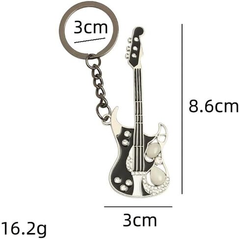 mdgfge الشرير الموسيقى الغيتار المفاتيح آلة موسيقية لطيف كيرينغ الغيتار الكهربائي حلقات المفاتيح حبة نقطة الحفر مفتاح حامل للنساء الرجال عشاق الموسيقى (2 جهاز كمبيوتر شخصى) in Kuwait