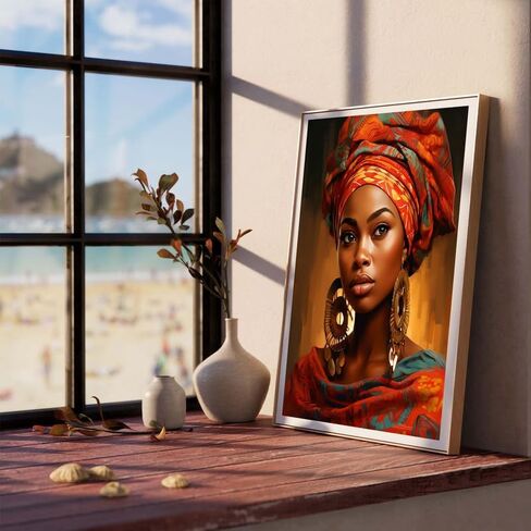 Reofrey Complete Adult Paint by Numbers Kit Africa- 40x50cm Canvas, Man Watercolor Paint - Acrylic Paint Set - Relaxing DIY Art for Beginners & Experts - Home Wall Decoration in Saudi Arabia