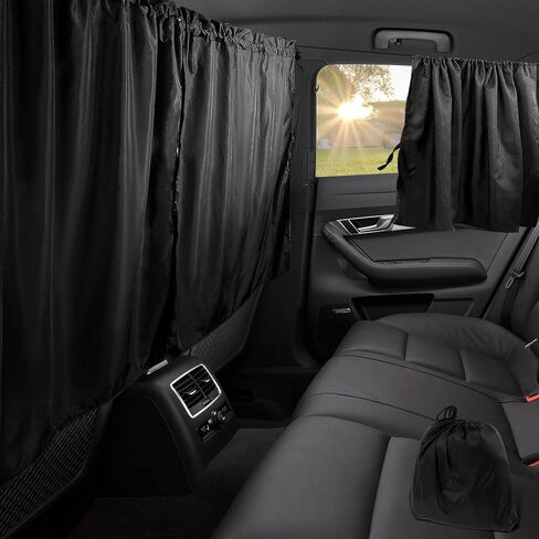 Car Privacy Curtains,Car Window Shades 95% Light Blocking Sunshades, Auto Blackout Curtains Baby Shades Wide Sedan SUV Sunshade Screen Covers for Travel Camping Nap Sleeping (3-pcs Set) in Saudi Arabia