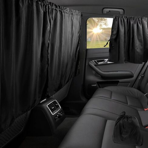 Car Privacy Curtains,Car Window Shades 95% Light Blocking Sunshades, Auto Blackout Curtains Baby Shades Wide Sedan SUV Sunshade Screen Covers for Travel Camping Nap Sleeping (3-pcs Set) in Saudi Arabia