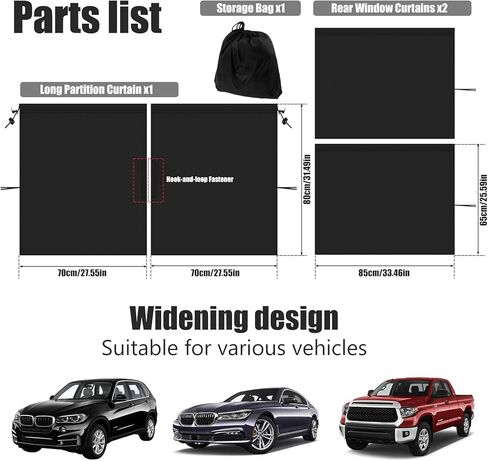Car Privacy Curtains,Car Window Shades 95% Light Blocking Sunshades, Auto Blackout Curtains Baby Shades Wide Sedan SUV Sunshade Screen Covers for Travel Camping Nap Sleeping (3-pcs Set) in Saudi Arabia