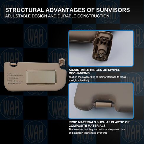 Left Driver Beige Sunvisor Replacement Compatible with 2004-2010 Kia Sportage 852021F090EZ Sun Visor 852011F090LX in Kuwait