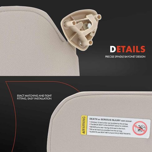 A-Premium Left Driver Side Sun Visor Compatible with Chevrolet Express 1500, Express 2500, Express 3500, Express 4500 & GMC Savana 1500, Savana 2500, Savana 3500, Savana 4500, 2003-2019, Beige in Saudi Arabia