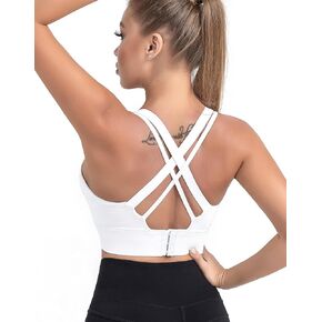 Sports Criss Cross Back Strap Bras for Women, Comfort Support Bra
