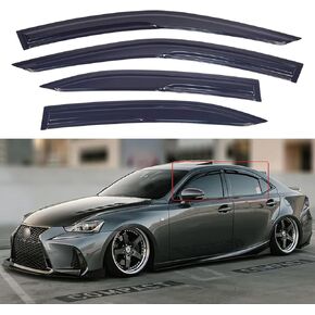 Window Visors Compatible with Lexus IS200t IS250 IS350 2014-2020, Window Deflector Rain Guards Sun Visors Vent Deflectors,Tape-On Style ﻿