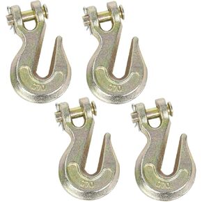 Gooeap (4 عبوات) خطافات إمساك 1/2 بوصة درجة 70 Clevis، 12.000 رطل WLL لشاحنة مسطحة من نوع Wrecker لنقل سلسلة سحب المقطورة