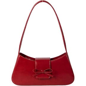 Red Shoulder Bag Coquette Burgundy Purse Y2k Handbags Red Purse Trendy Cherry Bow Purse Underarm Bag Burgundy Shoulder Bag Red Clutch Purses Hobo Purse Tote Bow Purse for Women