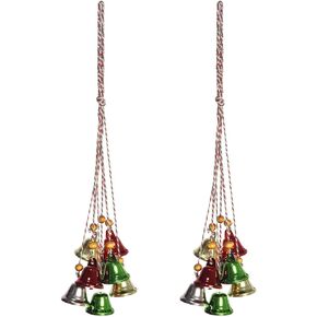 Hanging Decorative Bells,2 Pcs Wind Chime for Christmas Decor,8 Jingle Bells Hanging Ornament