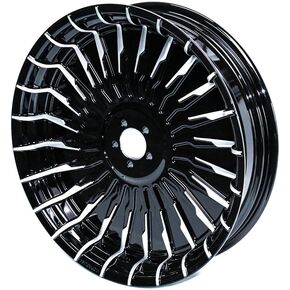 18" x 4.25" Front Wheel Rim for '18-later Softail Fat Boy FLFB FLFBS Razor Black Forged Wheel Hub Pre-installed Tubeless Aluminum Wheel Stock Replacement Parts(18x4.25 Front)