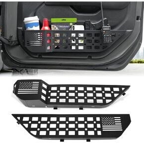 MAIKER Metal Front Door Storage Box, Door Side Insert Organizer Box Pockets for Replace Sagging Nets Compatible with 2018-2024 Jeep Wrangler JL JLU 4XE & 2020-2024 Gladiator JT(Black)