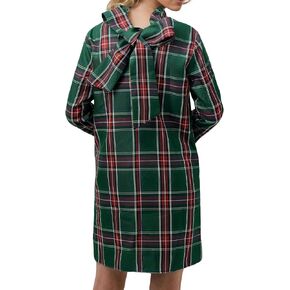 Kedera Women's Fall Bow Tie Dress Casual Mini Dress Ruffle Mock Neck Long Sleeve Dress Swing Elegant Shift Dress