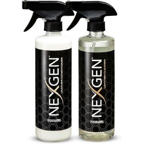 Nexgen Car Leather Cleaner and Conditioner Set - Quick Spray Car Seat Conditioner and Leather Restorer - Gentle Liquid Formula, Multi-purpose Leather Cleaner For Car, Couch, Boots, Purses, and More