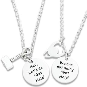 Kivosiiviz Thor Loki Friendship Jewelry Marvel Comic Inspired Necklace for Best Friends Set of 2 Merchandise Staff Loki Merch Marvel Necklace