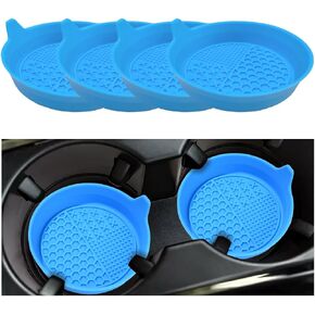Mandark 4PCS Car Cup Holder Coaster, Silicone Anti-Slip Vehicle Insert Water Bottle Mat, Automotive Interior Insulation Drink Cup Pad Decor Accessories, Universal for SUV, Sedan, Truck (Black)