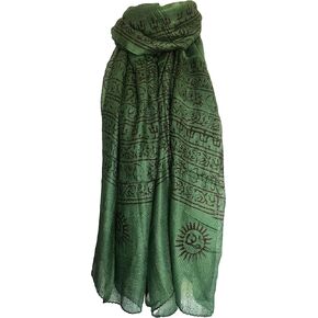 Indian Om Mantra Scarf Block Print (saffron)