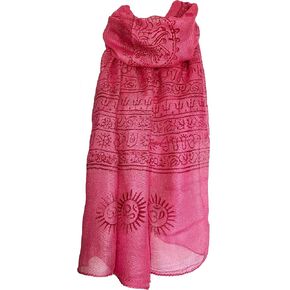 Indian Om Mantra Scarf Block Print (saffron)