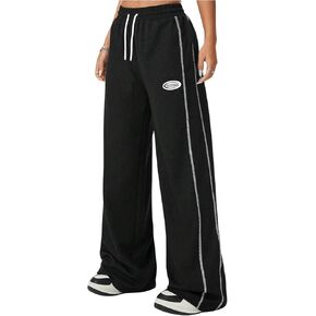 SHENHE Girl's Wide Leg Sweatpants Drawstring Open Bottom Workout Sports Loose Sweatpants
