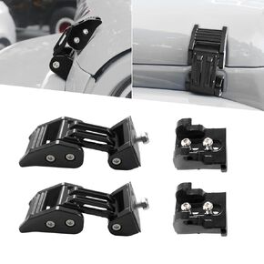 Hood Latches Adjustable Aluminum Hood Lock Kit for 2007-2018 Jeep Wrangler JK JKU and 2018-2024 Jeep Wrangler JLJLU Gladiator 2-Door and 4-Door (red)