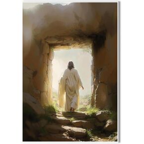 he is risen resurrected jesus resurrected lord jesus is risen jesus resurrection art print jesus victory jesus art religious wall art jesus leaves the tomb wall decor christian resurrection savior