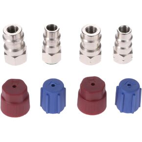 Aupoko R12 R22 to R134A Conversion Adapter Kit, R12 to R134A Retrofit Valve Fitting Kit for A/C Pro Refrigerant - 2 Kits