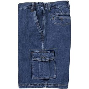 Full Blue Big Mens Side Elastic Twill Cargo Short (Denim 58)