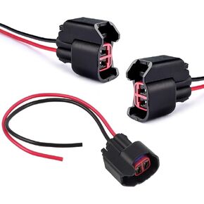 iJDMTOY 2pc IP67 Waterproof 2-Pin ABS Wheel Speed Sensor Connectors w/ 5-Inch Long Pigtail Harness Compatible with Chevy GMC Ford Jeep Dodge Mazda, etc