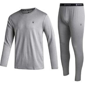 Spyder Men's Thermal Underwear Set - 2 Piece Brushed Back Fleece Lined Long Johns Base Layer Set for Men (Sizes: S-XL)