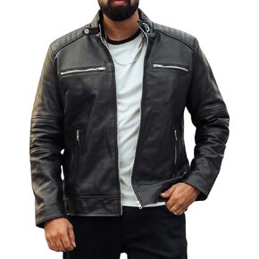 Zanz Mens Genuine Leather Motorcycle Jacket | Real Lambskin Leather Jackets for Men Fashion Wear Handmade Leather Jacket