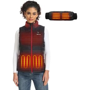 ORORO Women's Heated Vest (Black, S) and Hand Warmer (Black)