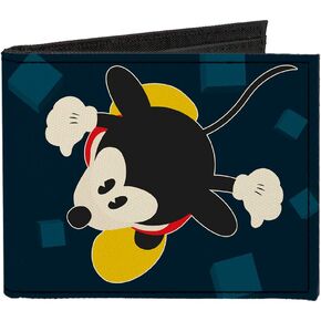 Buckle-Down Men's Standard Canvas Bifold Wallet-Mickey Mouse, 4.0" x 3.5"