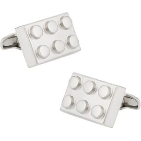 Cuff-Daddy Silver Building Block Cufflinks with Presentation Gift Box Perfect for Travel