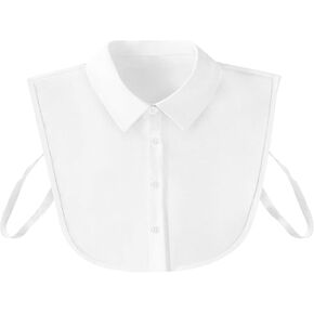 Fake Collar Shirts for Women, Detachable Dickey White Collar, Half Shirt Collar for Women & Girls