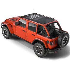 Savadicar Mesh Shade Top, Roof Sunshade Cover for 2018-2023 Jeep Wrangler JL JLU 4XE 4 Door, UV Protection & Heat Reduction for Enhanced Comfort on The Road, Durable Polyester, American Flag, Black