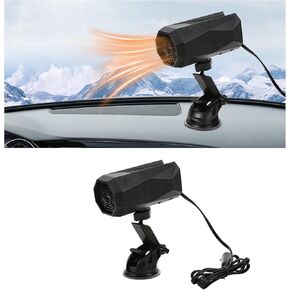 سخان السيارة، 12 فولت 150 وات 2 في 1 مزيل ضباب الزجاج الأمامي المحمول ومزيل الصقيع مع حامل شفط قابل للتدوير، قابس مزيل الصقيع سريع التسخين في ولاعة سجائر السيارات للسيارات in Kuwait